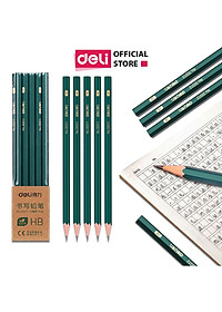 Bút Chì Lục Giác 2B HB Deli - Bút Chì Gỗ Thi Trắc Nghiệm Ruột Đậm Bút Chì Học Sinh Cấp 1 Tập Viết Chì Vẽ Phác Thảo