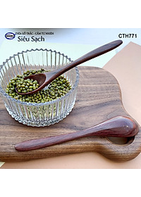 Muỗng Thìa cho bé gỗ Trắc/Cẩm (15cm) decor, xúc gia vị, ăn uống siêu sạch - CTH771 - HAHANCO