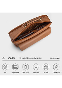 Cặp Công Sở Lata ( Thời trang nam basic đựng vừa laptop 14 inch - Cặp da CA43 )