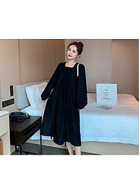 Váy Bầu Công Sở Thu Đông Azuno AZ1811 Chất Liệu Nhung Ép Cao Cấp Mẫu Mới