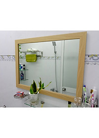 Gương soi Kibath khung vân gỗ 5 phân KT 60x80 cm