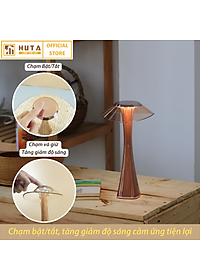 Đèn Led Để Bàn Quầy Bar Nhà Hàng Huta ET1 Cảm Ứng Tích Điện Pin Sạc Điều Chỉnh Độ Sáng, 3 Màu Sắc Ánh Sáng, Decor Trang Trí Quán Cà Phê, Lounge