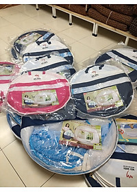 Màn đỉnh rộng tự bung cao cấp Mộc Miên loại trắng viền hồng loại 1m6x2m - 3 cửa 