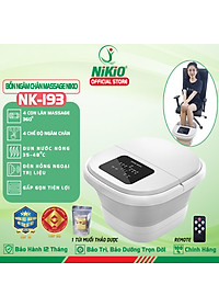 Bồn Ngâm Chân Massage Gấp Gọn, Chậu Ngâm Nước Nóng Nikio NK-193 - Làm Nóng Và Giữ Ấm Tự Động, 4 Con Lăn 3D Day Vuốt Lòng Bàn Chân, Kích Thích Tuần Hoàn Máu, Giảm Đau Nhức Lòng Bàn Chân - Giảm Stress Cải Thiện Giấc Ngủ