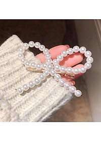 Kẹp nơ ngọc trai  - kẹp hot style Hàn Quốc