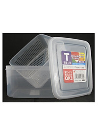 Hộp thực phẩm vuông có giá lót, nắp mềm Nakaya 1100ml Nội địa Nhật Bản