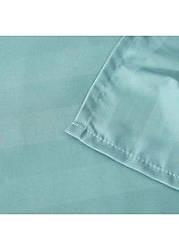 Bộ Ga Gối Cotton Kẻ 3F Lidaco Chuyên Dụng Cho Homestay, Khách Sạn - Xanh Ngọc