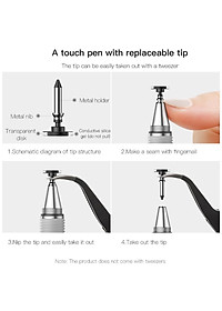 Bút cảm ứng 2 đầu 2 in 1 hiệu Baseus Smart Pen cho Samsung, Huawei, iPhone, iPad, PC , Tablet   - Hàng nhập khẩu