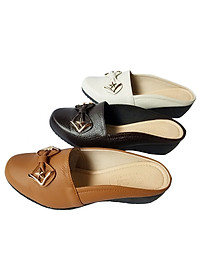 Dép Sục Nữ Da Bò Thật BIGGBEN Cao 5 phân SBN43