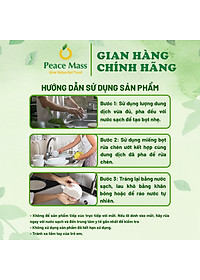 Nước rửa chén Peace Mass 500ml công nghệ enzym - sạch chén bát, không đọng mùi , không khô da, an toàn cho da nhạy cảm