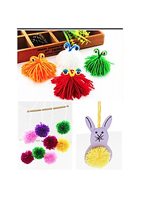 Set 12 cuộn len mix màu để làm đồ handmade, trang trí, làm đồ chơi mầm non
