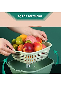 Bộ Thau Rỗ Đựng Rau Củ Quả Đa Năng Chất Liệu Nhựa PP Nguyên Sinh Chuẩn Nhật , EU Đảm Bảo An Toàn Cho Sức Khỏe - Hàng Việt Nam