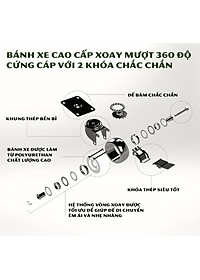 Đế Kê Chậu Cây Có Bánh Xe ANKAN, R30cm Làm Giá Đỡ Kệ Hoa Cây Cảnh, Màu Vàng Nắng, Chịu Tải 150Kg