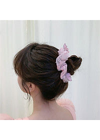 Dây buộc tóc Scrunchies đính bướm nổi dễ thương HD85