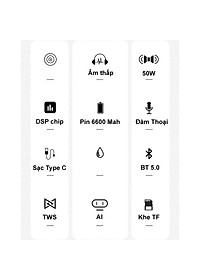 Loa Bluetooth speaker Loa di động chip DPS khuyếch đại âm thanh công suất lớn 50W Kết nối TWS lên 100W  Hàng Chính Hãng