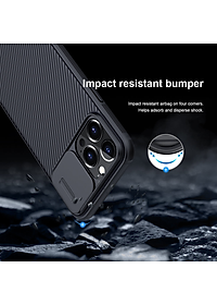 Ốp lưng chống sốc cho iPhone 13 Pro Max bảo vệ Camera hiệu Nillkin Camshield chống sốc cực tốt, chất liệu cao cấp, có khung và nắp đậy bảo vệ Camera - hàng nhập khẩu