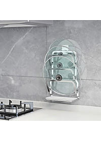 Kệ để nắp vung nồi 3 tầng inox 304 dán tường Hobby home decor TT03