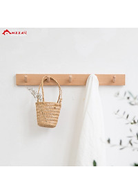 Móc gỗ treo tường trang trí, móc gỗ treo quần áo, phụ kiện  Anzzar, decor phòng ngủ