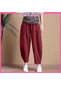 Quần ống rộng, chất liệu Linen, quần kiểu nữ form rộng rãi, thoải mái NeSa Shop QKH.39