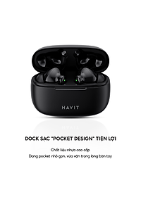 Tai Nghe TWS Havit TW967 BT 5.0, Thiết Kế Công Thái Học, Driver 10mm, Nghe Nhạc Đến 5H - Hàng Chính Hãng