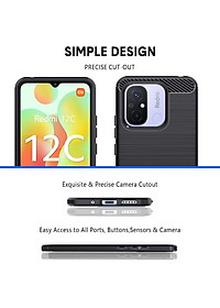 Ốp lưng chống sốc vân kim loại cho Xiaomi Redmi 12C / Poco C55 / Redmi 11A hiệu Likgus (chuẩn quân đội, chống va đập, chống vân tay) - Hàng nhập khẩu