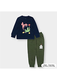 Bộ bé trai thu đông BIGFOX - MISS MEOW size đại, bộ dài tay cho bé hình in khủng long cỡ trẻ em 3-11 tuổi 11 - 37 kg