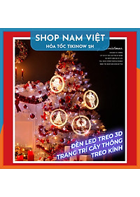 Dây Treo Đèn LED 3D Hình Cây Thông, Chuông Trang Trí Giáng Sinh, Noel - Chính Hãng NAVIVU