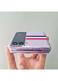 Ốp lưng chống sốc trong suốt cho Samsung Galaxy Z Flip 3 hiệu Likgus Thom Brow (chất liệu cao cấp, thiết kế thời trang họa tiết 3 sọc màu) - hàng nhập khẩu