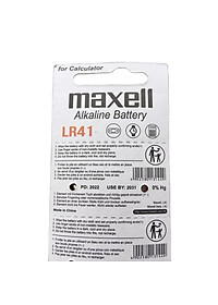 Vỉ Pin Cúc Áo Maxell LR41 / AG3 / L736F Nhật Bản 1,5V