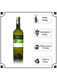 Rượu Vang Trắng Chile Bravo Sauvignon Blanc Tradicion 750ml 12% - 14% - Không Hộp