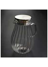 Bình đựng nước uống thủy tinh chịu nhiệt cao cấp lên tới 400 độ C vân sọc bầu 1800ml