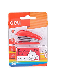 Dập Ghim Mini #10 Deli, Đính Kèm 1000 Chiếc Ghim 12 Trang, Xanh, Đỏ, Xanh Lá - 1 Cái E0253