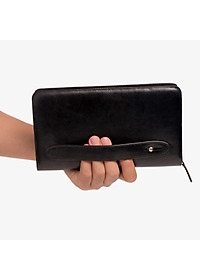 Ví dài cầm tay da bò Mill cao cấp Bụi Leather C104 - Bảo hành 12 tháng
