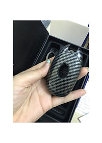Ốp chìa khoá, bao chìa khóa xe Hyundai Accent 2021-2022 loại 4 nút vân Carbon