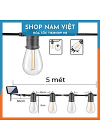 Dây Đèn LED Edison S14 Năng Lượng Mặt Trời Chống Nước Trang Trí Ngoài Trời - Chính Hãng NAVIVU