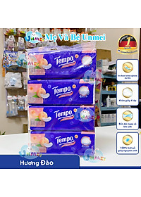 Lốc 4 Gói Khăn Giấy Cao Cấp Tempo Softpack Mùi Hương Đào, 4 Lớp, Không Gây Kích Ứng Da (90 Tờ/ Gói) - Thương Hiệu Đức