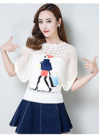 Áo Len Nữ Bốn Mùa Kiểu Cánh Dơi Họa Tiết Thêu Xinh AF_ALN010