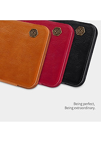 Bao da dành cho Samsung Galaxy A51 hiệu Nillkin Qin (Chất liệu da thật, có ngăn đựng thẻ, mặt da siêu mềm mịn) - Hàng chính hãng