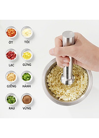 Bộ Chày Cối Inox 304 Nguyên Khối Không Vết Hàn Có Lắp Đạy Kèm Chày Dã Đồ Cực Nhuyễn Mịn Cho Gia Đình - HÀNG CHÍNH HÃNG MINIIN