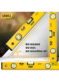 Thước Thủy Deli Cao Cấp Chính Hãng - Chất Liệu Hợp Kim Nhôm Siêu Bền, Chính Xác Tuyệt Đối, Tiện Dụng DL290230 EDL290400