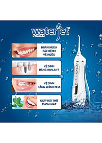 Máy tăm nước cá nhân không dây Waterjet Flosser Cordless Maxi (4 đầu tăm, dùng được cho người niềng răng) - Bảo Hành 12 tháng