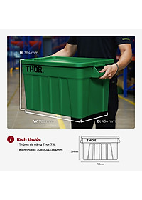 Thùng nhựa  đa năng chịu lực THOR 75L thương hiệu TRUST 3012  (Kèm nắp)  phân phối bởi Cobi Home.