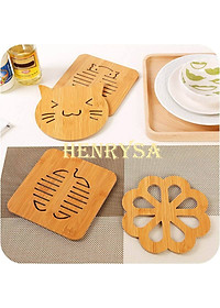 [combo 3] Đế lót nồi bằng gỗ họa tiết đa dạng - Henrysa
