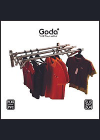 Giàn phơi xếp ống 22mm inox 304 thông minh cao cấp Goda loại 1.2 mét GD-141a