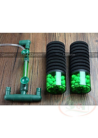 Lọc bio đôi Qanvee QS 100, 200, 100A, 200A lọc sủi vi sinh kèm hộp chứa vật liệu lọc bể cá tép