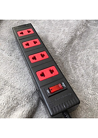 Ổ cắm Điện Quang ECO ĐQ ESK 5BR 42 ECO (4 lỗ 2 chấu , dây dài 5m màu đen đỏ)