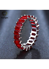 Nhẫn bạc 925 Huệ Ngân - Đá vuông đính vòng tròn RR1750