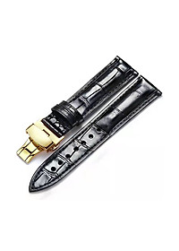 Dây Đồng Hồ Da Cá Sấu Đen Size 14/16/18/20/22/24/26mm - Dây Đeo Da Cá Sấu Thật 100% - Bảo Hành 12 Tháng