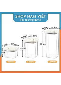Hộp đựng đồ khô, bảo quản thực phẩm nắp vặn chân không nhiều kích cỡ