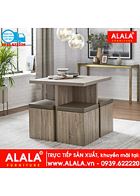 Bộ bàn ăn ALALA941 gỗ HMR chống nước - ww.ALALA.vn - 0939.622220